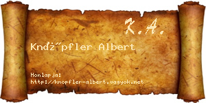 Knöpfler Albert névjegykártya